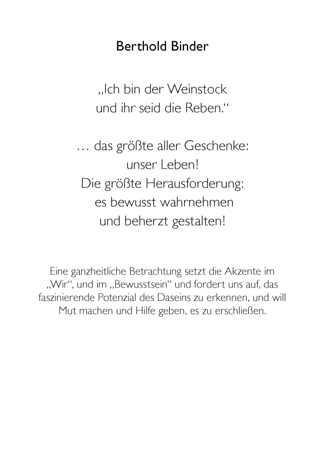 Bod Leseprobe Ich Bin Der Weinstock Und Ihr Seid Die Reben