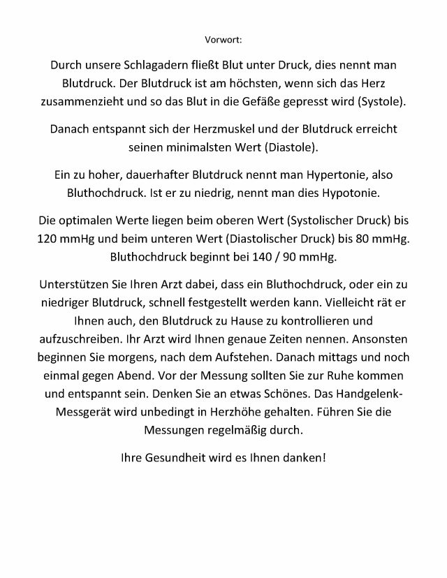 Bod Leseprobe Mein Blutdruck Tagebuch