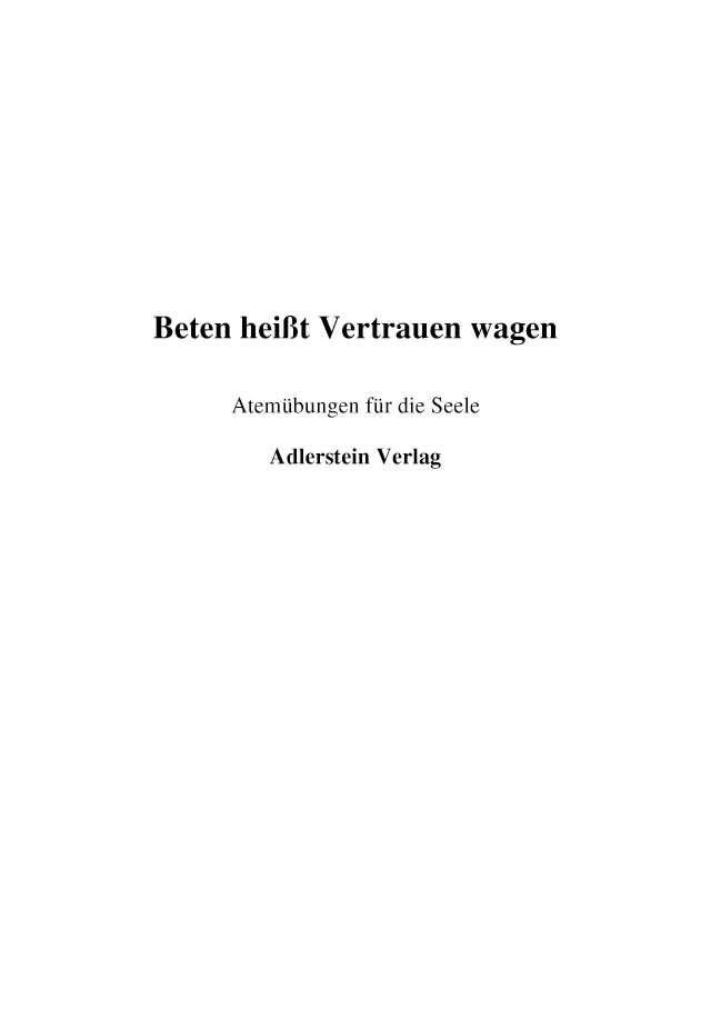 Bod Leseprobe Beten Heisst Vertrauen Wagen