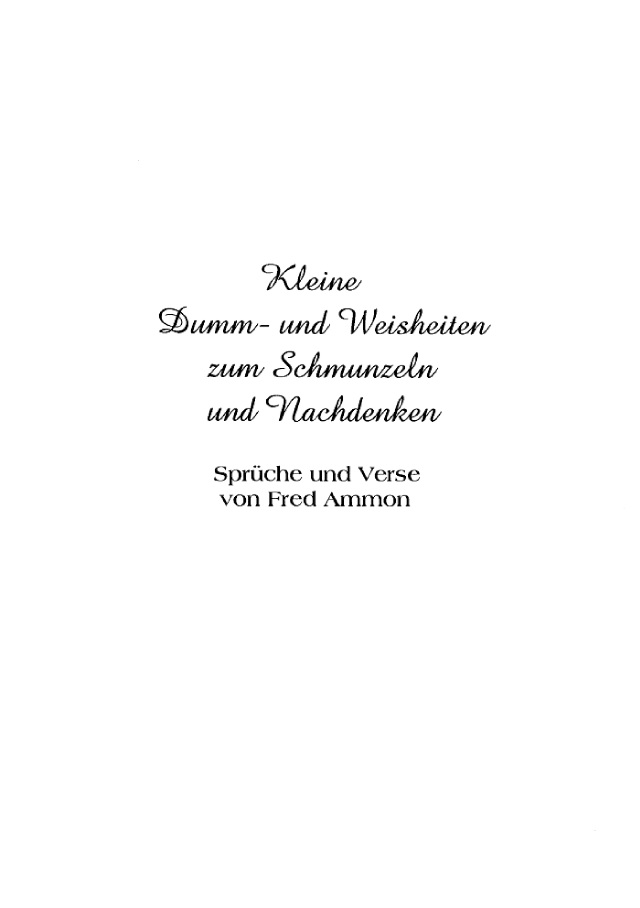 Bod Leseprobe Kleine Dumm Und Weisheiten Zum Schmunzeln