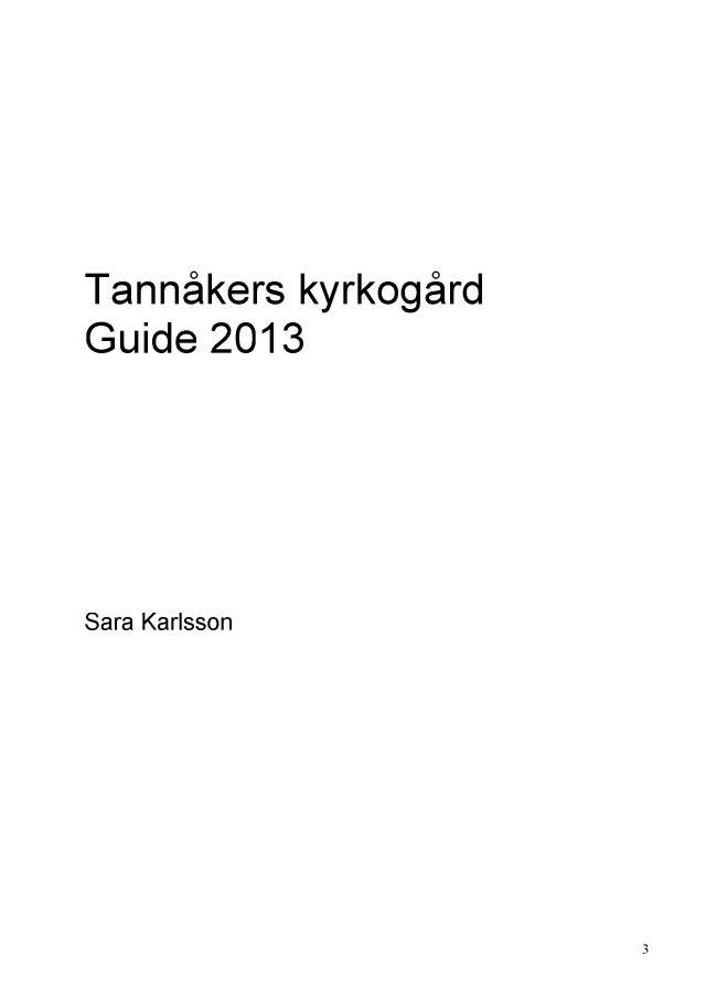 Bod Läsprov Tannåkers Kyrkogård - 