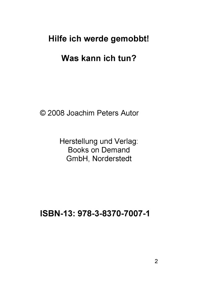 Bod Leseprobe Hilfe Ich Werde Gemobbt