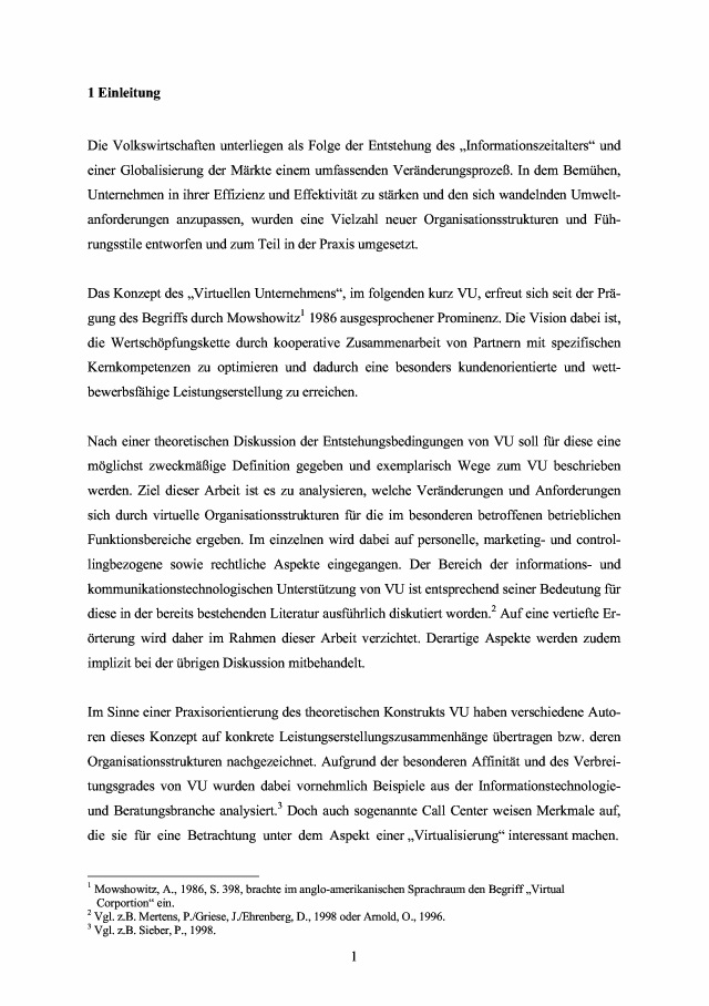 Bod Leseprobe Virtuelle Unternehmen Eine Funktionsubergreifende Analyse Am Beispiel Call Center