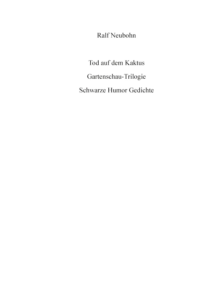 BoD-Leseprobe: Tod auf dem Kaktus