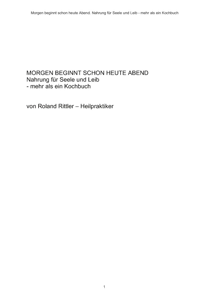 Bod Leseprobe Morgen Beginnt Schon Heute Abend